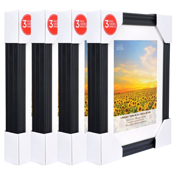Studio Decor Black 8" x 10" Frame with Mat, Lifestyles, 4 Packs: 3 ct. (12 total)