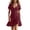 Wine, variant on zbxnLI Women's V Neck Dresses Short Sleeve Dress with Pocket Casual Work Lightweight Ruffle Hem Sundress for Women