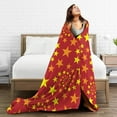 thumbnail image 5 of DouZhe Ultra-Soft Micro Fleece Lightweight Flannel Bed Blanket, Red Star Holiday Print Cozy Warm Throw Blankets, 60"x50", 5 of 7