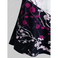 thumbnail image 4 of Talla grande Contraste Impresión floral Camiseta de manga larga Rosegal  Mangas largas de talla grande, 4 of 5