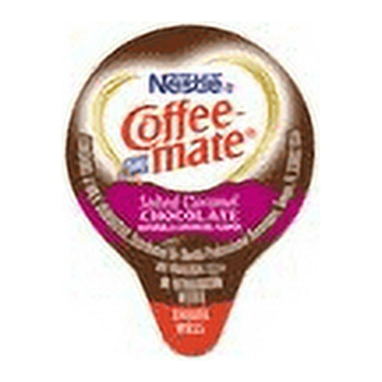 Liquid Coffee Creamer, Salted Caramel Chocolate, 0.38 oz Mini Cups, 50/Box, 4 Boxes/Carton, 200 Total/Carton Liquid Coffee Creamer, Salted Caramel Chocolate, 0.38 oz Mini Cups, 50/Box, 4 Boxes/Carton, 200 Total/Carton
