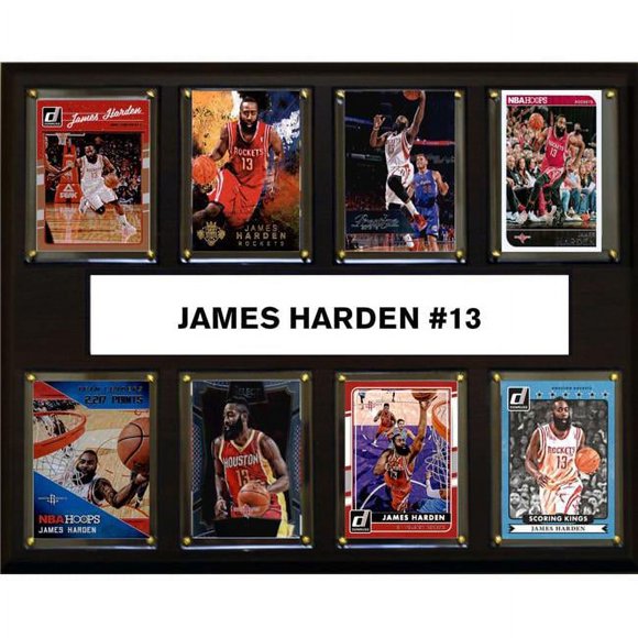 C&I Collectables 1215HARDEN8C NBA 12 x 15 in. James Harden Houston Rockets 8-Card Plaque