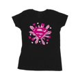 thumbnail image 1 of DC Comics T-Shirt en Coton pour Femmes Superman Logo Cœurs et Étoiles Roses, 1 of 3