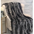 thumbnail image 2 of Plutus 102" x 116" Brandy Faux Fox Luxury Throw in Grey, 2 of 3