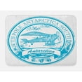thumbnail image 1 of Vintage Airplane Bath Mat, South Pole Antarctica Words on Retro Style Blue Stamp Grunge Airplane, Non-Slip Plush Mat Bathroom Kitchen Laundry Room Decor, 29.5 X 17.5 Inches, Sky Blue White, Ambesonne, 1 of 2