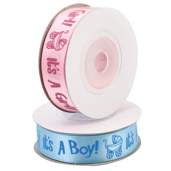 MUSEYA Decor Ribbon Pink For Baby Shower And Birthday 2 Rolls