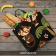 thumbnail image 6 of Naloa Monkeys Swinging from Palms Tote Bag for Women, Foldable Tote Bag With Zipper, Large Shoulder Bag, Top Handle Handbag for Travel, Work, Shopping, 6 of 9