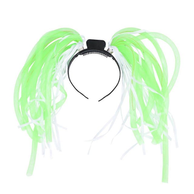 1pc Halloween Luminous Tube Head Band Flashing Headband Luminous Tube Pigtail Green (Ribbon for Random Color)