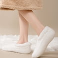 thumbnail image 5 of Fabrcox Womens Fuzzy House Slipper Socks, Non Skid Grips Fluffy Winter Indoor Socks, Warm Plush Loungewear Socks for Sleeping at Home, Holiday Gift for Women (White), 5 of 5