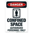 thumbnail image 1 of Confined Space Authorized Personnel Only Sign, OSHA Danger Sign, (SI-1208) 10x7 Aluminum, 1 of 1