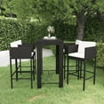 thumbnail image 4 of vidaXL Patio Bar Set 5 Piece with Cushions Poly Rattan Seating Multi Colors, 4 of 10