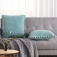 thumbnail image 2 of HA-EMORE Corn Pillow Covers Soft Corduroy Pink Pillow Covers, 2 Pcs Boho Pillow Covers Pink Pom Pom Solid Pillow Cases for Living Room Couch Bedroom Sofa, 2 of 7
