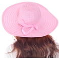 thumbnail image 4 of Women's Summer UPF 50+ Roll Up Floppy Beach Hat with Ribbon Pink, 4 of 4