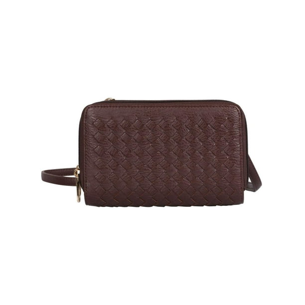 Cartera bandolera para teléfono Karla Hanson Ellen Mahogany Vegan