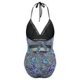 thumbnail image 4 of One Piece Swimsuit Women Tummy Control - V Neck Paisley Pattern No.9064 Halter Swim Suits for Women 2025, Padded Full Coverage Bathing Swim Suit for Women, 4 of 7