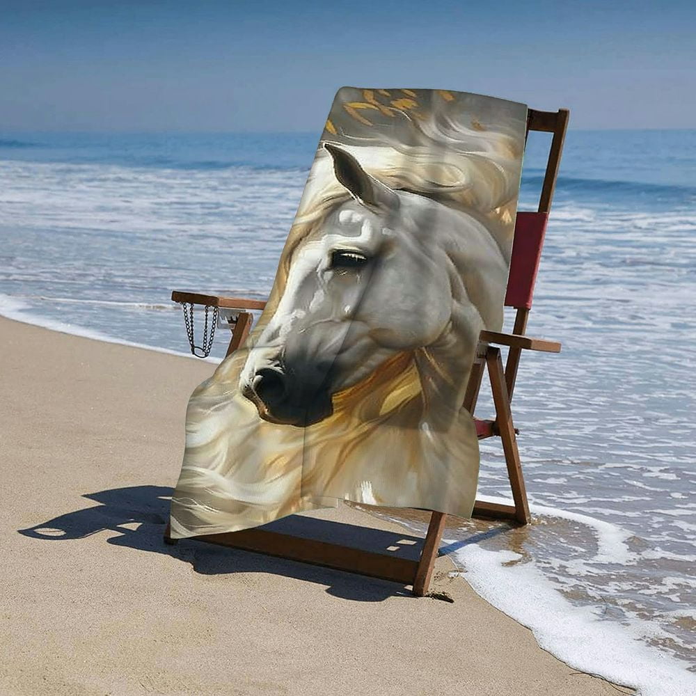 PHYHOO Beach Towel Horse Theme Pattern Bath Towel Microfiber Towel Sand-Free Beach Towel Quick Dry Pool Towel Ultra Absorbent Towel Lightweight Shower Towel for Bathroom Outdoor Swimming 30x60in