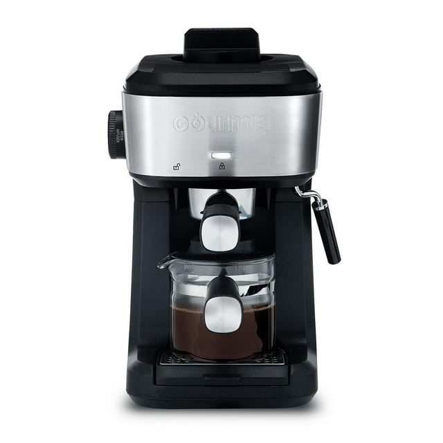 Gourmia 4-Shot Steam Espresso Maker with Frothing Wand- GCM4210