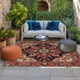 thumbnail image 2 of Red Boho Outdoor Rug for Patio/Deck/Porch, Non-Slip Large Area Rug 4 x 6 Ft, Contemporary Abstract Ethnic Retro Geometric Indoor Outdoor Rugs Washable Area Rugs, Reversible Camping Rug Carpet Runner, 2 of 8