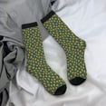 thumbnail image 5 of Disketp Yellow Floral Unisex Crew Socks Lightweight Breathable Ventilation Ankle Socks, Mid-calf socks for Daily, 5 of 6