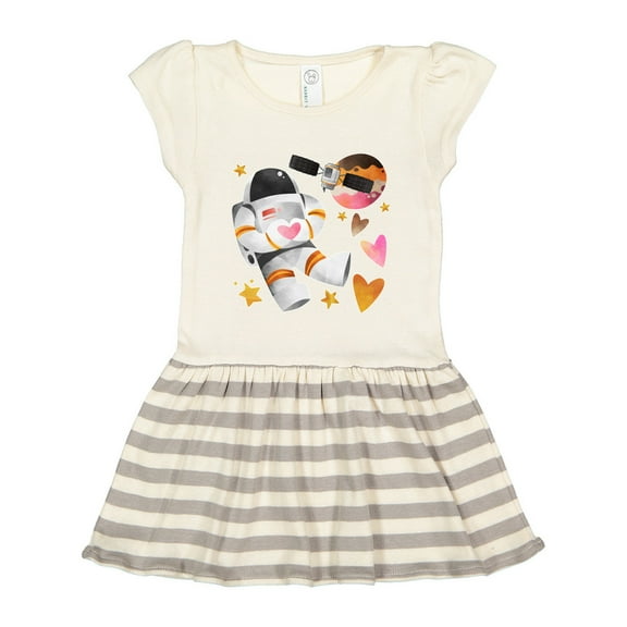 Inktastic Astronaut Valentine Outer Space Hearts Gift Toddler Girl Dress