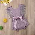 thumbnail image 6 of Qiylii Infant New Born Girls Sleeveless Romper with Ruffled Sleeves Big Bow, 6 of 8