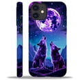 thumbnail image 2 of Punmada Compatible with iPhone 11 Glossy Case For Girl Boy Full Body Protective Hard Shell Esthetics Pattern Purple Moon Wolf, 2 of 7