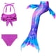 thumbnail image 3 of Traje de baño de cola de sirena Traje de baño de sirena Ropa de sirena Bikini Ropa infantil de moda linda sirena, 3 of 5