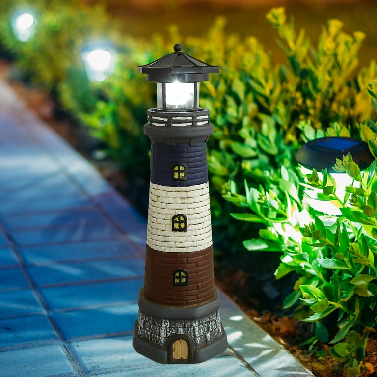 Solar powered lighthouse garden ornament deals