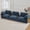 Blue, variant on Dolonm 138" Oversized Down-Filled Modular Sectional Sofa, 3-Seater L-Shaped Cloud Couch Sofa with 2 Built-in Side Tables for Living Room, White