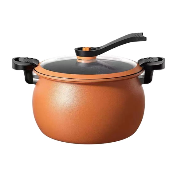 Cast Iron Non-Stick Pressure Cooker - Large Capacity Multifunctional Cookware with Transparent Lid for Steaming, Rice, Baking, Beans & Family Use