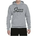 thumbnail image 2 of Wild Bobby Grace Wins Script Inspirational/Christian Unisex Graphic Hoodie Sweatshirt, Heather Grey, X-Large, 2 of 5