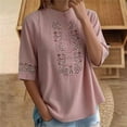thumbnail image 4 of Kelon Short Sleeve Womens Linen Cotton Tops Vacation Casual Outfits Blouses Dressy Casual Summer Outfits 2026, 4 of 6