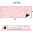 thumbnail image 2 of Pink Desk Pad, Cute Moon Bunny Desk Mat Computer Pad Desktop,Laptop Protector Aesthetic Anime Mousepad Writing Pad for Office Home School,Large Gaming Mouse Pad Tarot Mat,31.5 X 11.8, 2 of 6