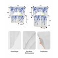 thumbnail image 6 of Eucalyptus Leaves Blue Kitchen Curtains Swag Valance and Tier Curtains Set 24 Inch Length, Watercolor Spring Botanical Rod Pocket Drape Panels Pair Swag Curtains for Bathroom/Cafe/Window, 6 of 6