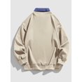 thumbnail image 2 of Polo à Manches Longues pour Hommes Couleur Spliced Col Polo Chandail en Molleton Décontracté Patchwork de Golf, 2 of 4