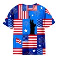 thumbnail image 5 of Ruyang Girls 4th of July T Shirt Statue of Liberty American Flag Firework Print Short Sleeve Summer Casual Patriotic Tee Tops, 5 of 5