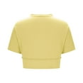thumbnail image 5 of LOVZFMLL Women's Tops Oversized Crop Short Sleeve Workout T-Shirts Summer Casual Loose Fit Basic Tee Shirts with Pockets Yellow L, 5 of 8