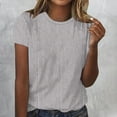 thumbnail image 3 of Blusas para las Mujeres Casual Impreso Cuello Redondo Suéter Manga Corta Blusa, Ligero Casual Top, 3 of 4
