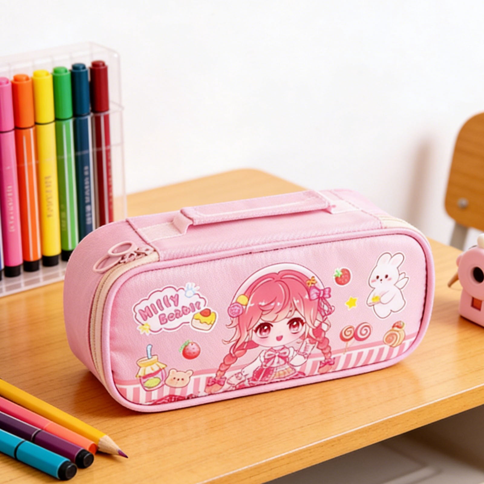 Yannianjz Large Capacity Pencil Case, Multi-Functional Durable Stationery Bag,GirlsSchoolSupplies Organizer for Pens, Pencils, Markers, Art Tools