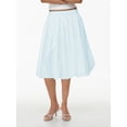 thumbnail image 2 of Biezeib Women Bubble A-Line Skirt Casual Summer Solid Color Elastic Waist Midi Skirt for Beach Vacation Club Streetwear, 2 of 6