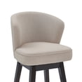 thumbnail image 4 of Brandy 26" Counter Height Swivel Tan Fabric and Espresso Wood Bar Stool, 4 of 8
