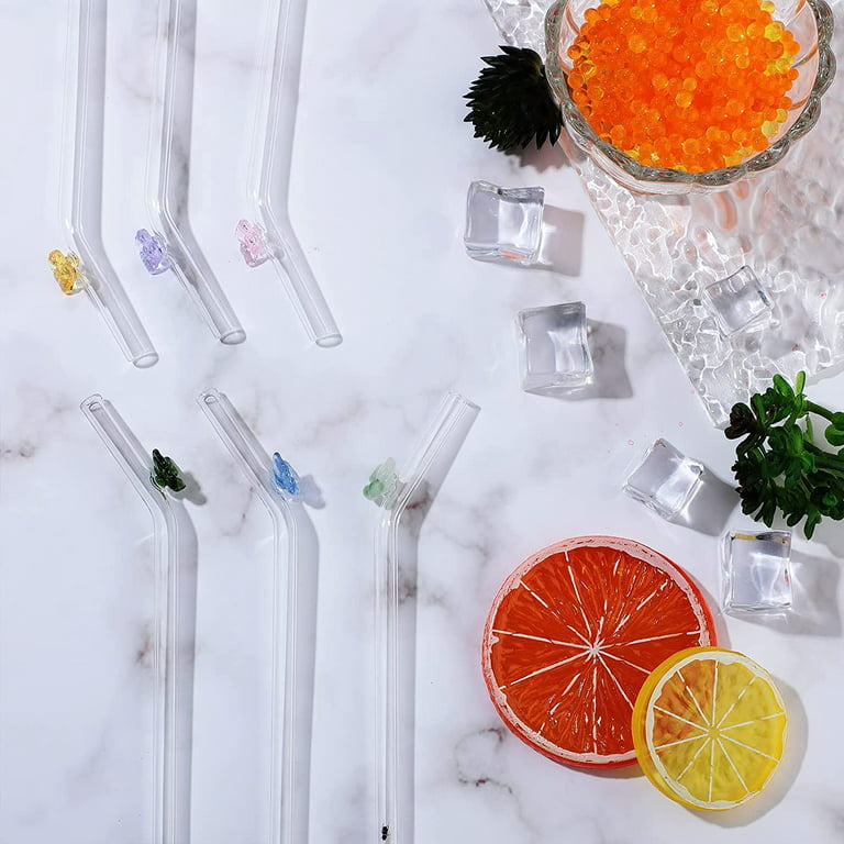 Shatter-resistant Butterfly Glass Straws - Reusable And Drinking
