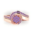 thumbnail image 2 of 0.45 ct Brilliant Round Cut Alexandrite 14K Rose Gold Solitaire with Accents Engagement Bridal Wedding Ring Band Set size 5, 2 of 7