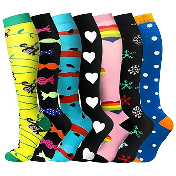Calcetines de compresión para deportes de ocio Calcetines de compresión de tubo largo para exteriores para hombres y mujeres Calcetines deportivos para correr Fitness 7PCS Wmkox8yii jkg3645