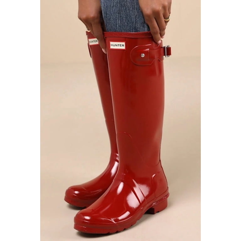 Hunter Original Glossy Tall Rain Boots in Military Red Hunter Original Tall Gloss Women main image 2