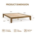 thumbnail image 2 of FitStand Queen Japanese Joinery Bed Frame, Solid Rubberwood, 1500 lbs Heavy Duty Slats Support, FSC & SGS Certified, 10 Min No-Tool Setup, Under-Bed Storage, No Box Spring Needed, Noise-Free, Walnut, 2 of 9
