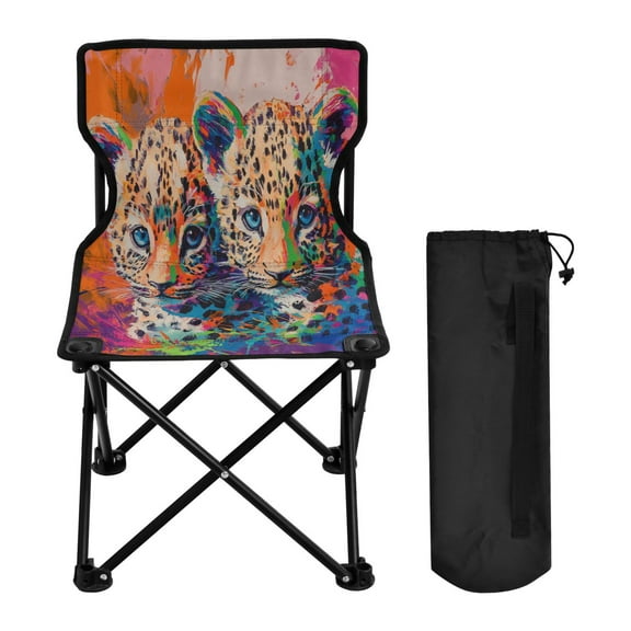 BZSMCE Camping Chairs Modern Playful Lion Parade Pattern Folding chair