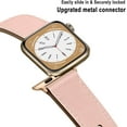thumbnail image 5 of SOLOLUP Compatible with Leather Apple Watch Band 40mm 41mm 44mm 38mm 45mm 49mm 42mm for Women Men, Genuine Leather Replacement Butterfly Buckle Strap for iWatch Series Ultra 8 7 SE 6 5 4 3 2 1 Nike, 5 of 6