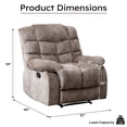 thumbnail image 5 of Bonzy Home Recliner Chairs for Living Room Manual Reclining Chair Single Sofa for Bedroom,Light Taupe, 5 of 5