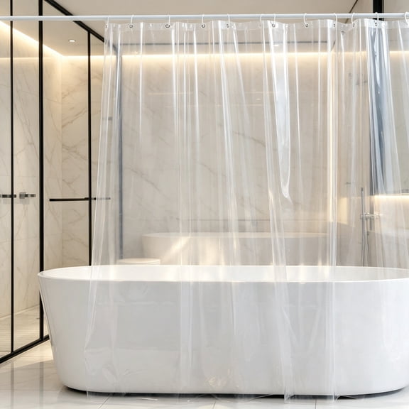 72 x 72 Inch Clear PEVA Shower Curtain Liner, Waterproof Transparent Plastic Bath Shower Liner with Rustproof Metal Grommets, See Through Lightweight Shower Curtain for Shower Stall, Bathroom